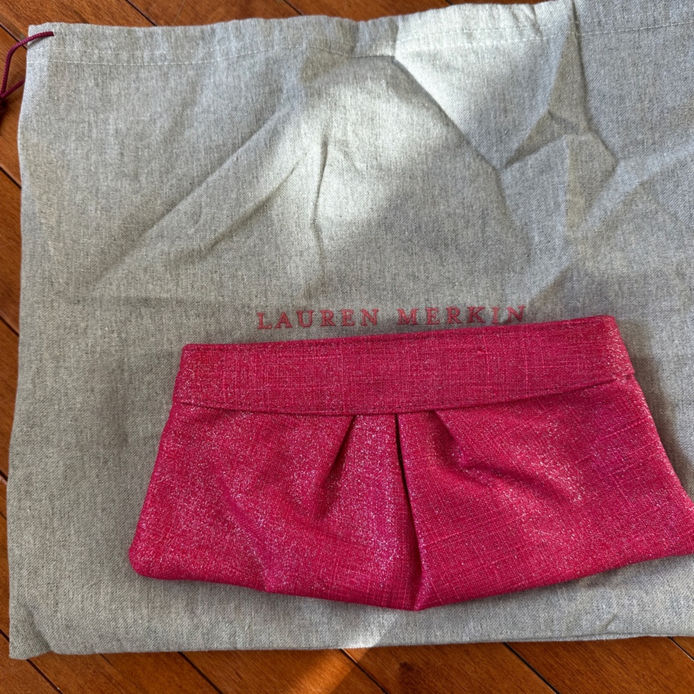 Lauren Merkin Pink Glitter Clutch